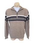 BRIDGEPORT - Knitted Half Zip Top - Nutmeg