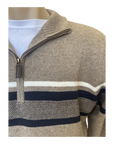 BRIDGEPORT - Knitted Half Zip Top - Nutmeg