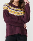 CAJU-  ZIG ZAG KNIT IN PLUM.   CZ948