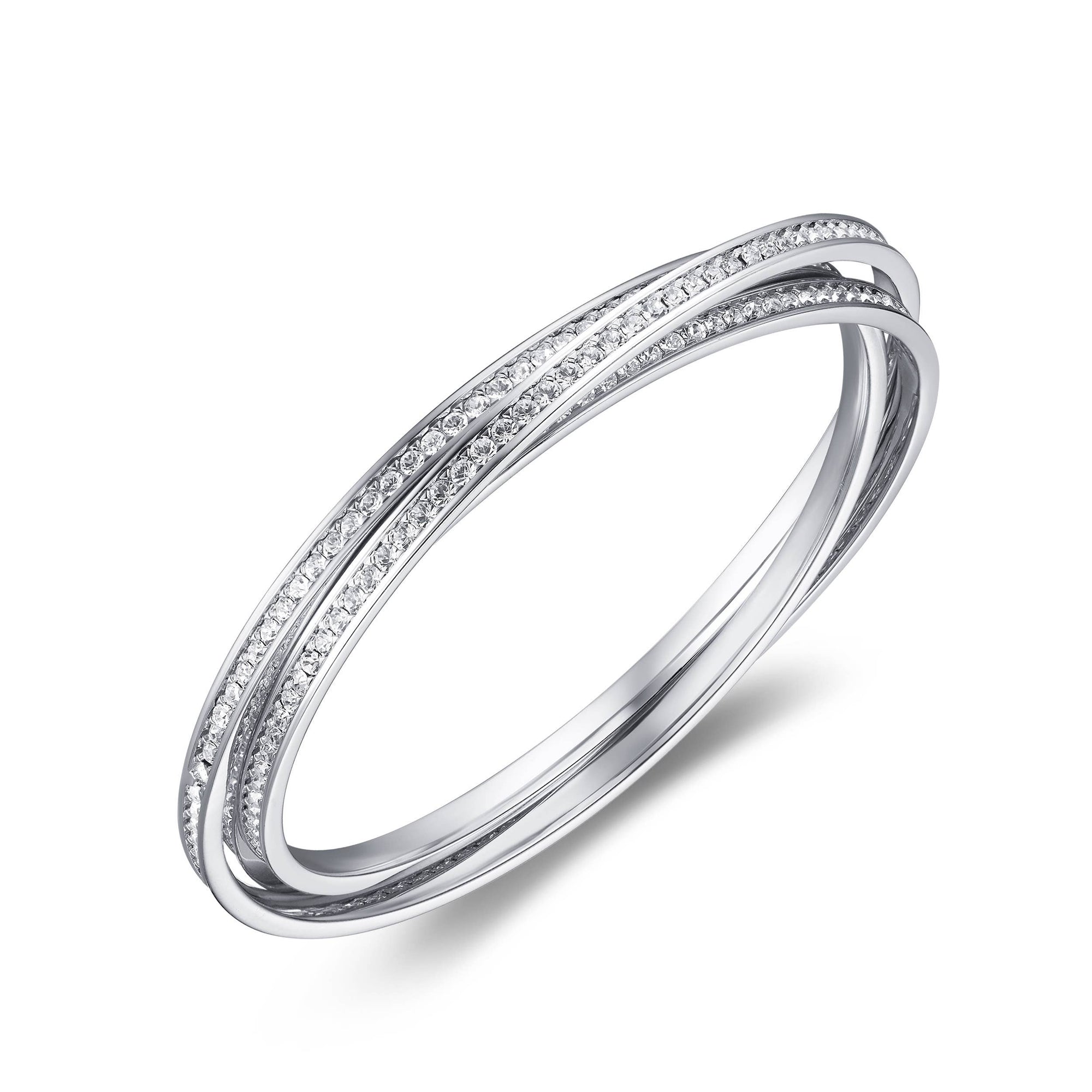 MYJS Trinity Interlocking Eternity Crystal Bangles |3-1042-R