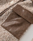 PRODUCT SEEKER - Women's Long Winter Coat with Wool & Pu Leather