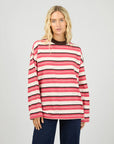 ALL ABOUT EVE - Dolly LS Stripe Tee - Berry