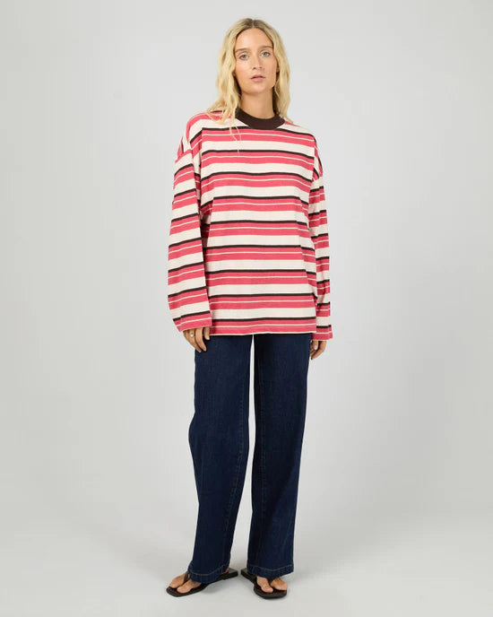ALL ABOUT EVE - Dolly LS Stripe Tee - Berry