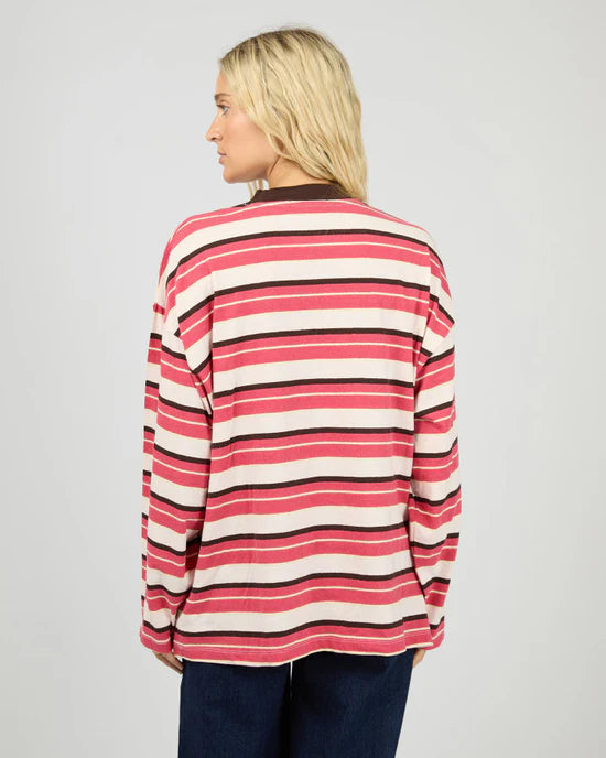 ALL ABOUT EVE - Dolly LS Stripe Tee - Berry