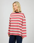 ALL ABOUT EVE - Dolly LS Stripe Tee - Berry