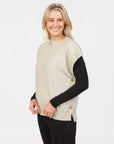 NATIVE WORLD - Side Buttoned Vest.  Natural