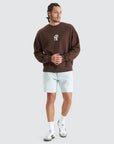 NENA AND PASADENA- Exposed Heavy Box Fit Sweater Shaved Chocolate