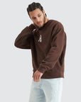 NENA AND PASADENA- Exposed Heavy Box Fit Sweater Shaved Chocolate