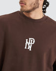 NENA AND PASADENA- Exposed Heavy Box Fit Sweater Shaved Chocolate
