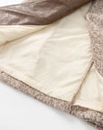PRODUCT SEEKER - Women's Long Winter Coat with Wool & Pu Leather