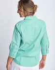 GOONDIWINDI COTTON- Green/White Fine Striped Shirt