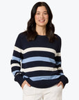 GORDON SMITH - The Pier Stripe Print Knit - Navy Multi