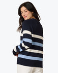 GORDON SMITH - The Pier Stripe Print Knit - Navy Multi