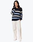 GORDON SMITH - The Pier Stripe Print Knit - Navy Multi