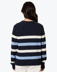 GORDON SMITH - The Pier Stripe Print Knit - Navy Multi