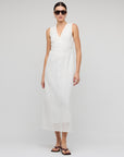 STAPLE THE LABEL - White Broderie Bias Midi Dress