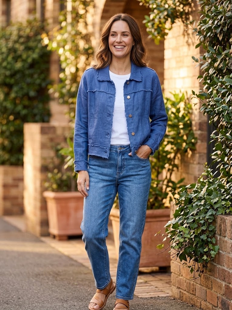 MAGLIA - Lux Abbie Trim Jacket - Denim