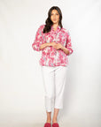 EQUINOX - 100% Cotton French Floral Print 3/4 sleeve Shirt 