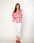 EQUINOX - 100% Cotton French Floral Print 3/4 sleeve Shirt 