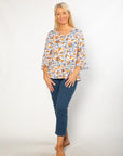 EQUINOX -  Soft Cotton Persian Tulip Top with Ruffle Cuffs 