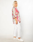 EQUINOX - Bell Cuff Floral Print 3/4 sleeve Shirt 