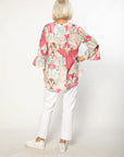 EQUINOX - Bell Cuff Floral Print 3/4 sleeve Shirt 