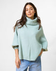 STELLA & GEMMA - Polo Neck Poncho Aquamarine