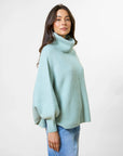 STELLA & GEMMA - Polo Neck Poncho Aquamarine