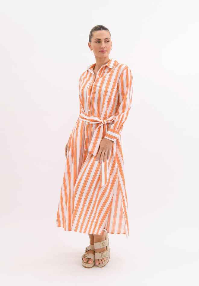 WORTHIER - Aria Stripe Maxi Dress - Orange