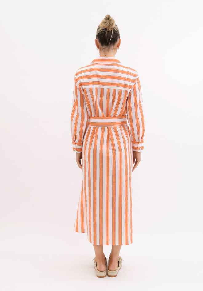 WORTHIER - Aria Stripe Maxi Dress - Orange