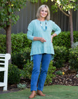 EQUINOX - Stretch Denim Pull-On Capri Pants - Stonewash