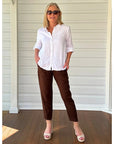 GORDON SMITH-  Sarah Linen Pleat Hem Pant. Koko