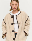 STAPLE THE LABEL - Pascal Teddy Duffle Coat - Beige/Chocolate