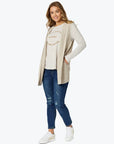 THREADZ- Ollie Side Button Vest  Oat