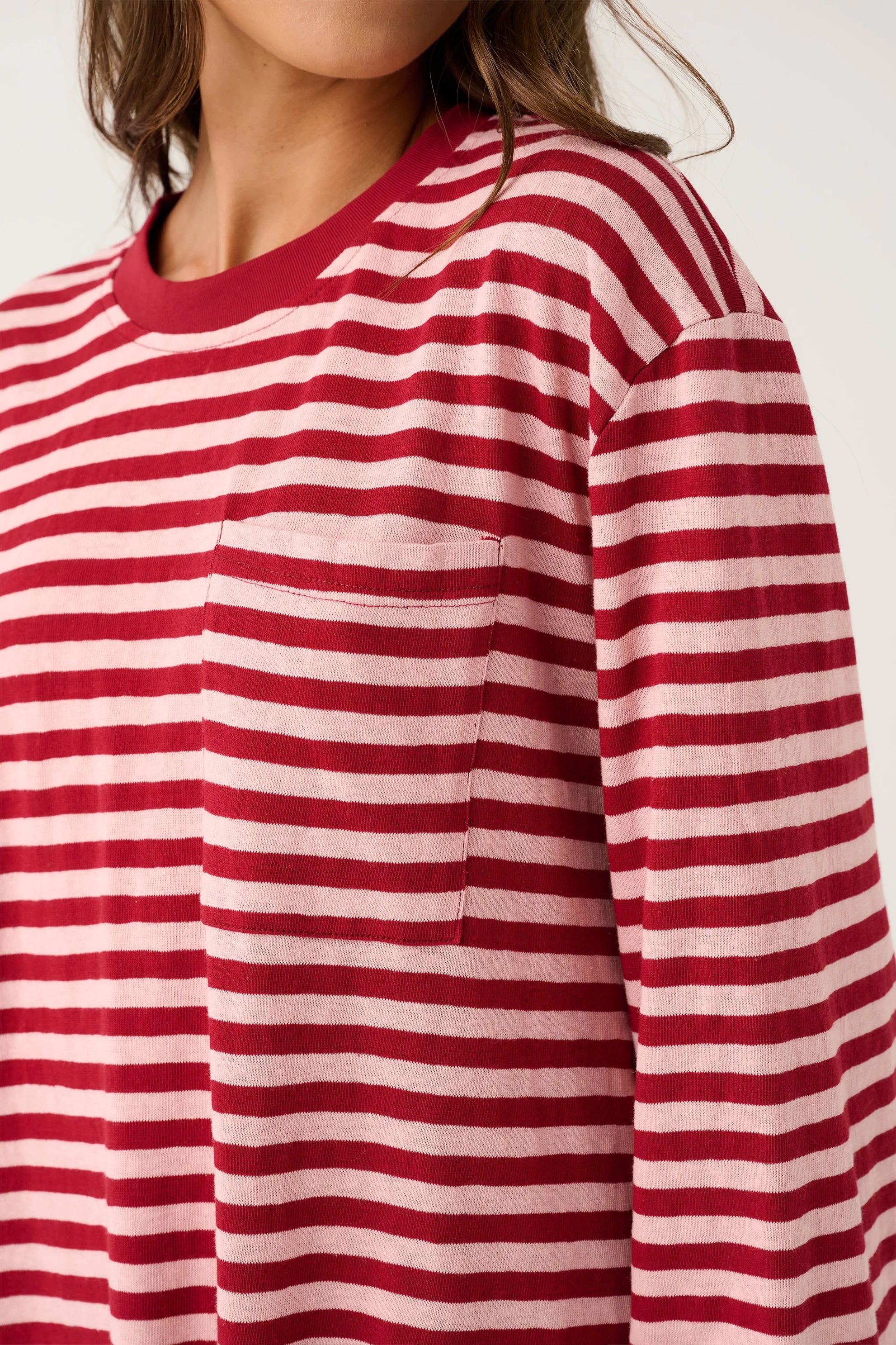 CARTEL &amp; WILLOW - Harley Long Sleeve - Plum Stripe