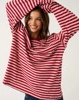 CARTEL & WILLOW - Harley Long Sleeve - Plum Stripe