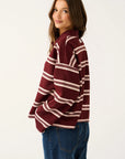 CARTEL & WILLOW - Freddie Rugby Top - Burgandy Stripe