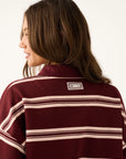 CARTEL & WILLOW - Freddie Rugby Top - Burgandy Stripe