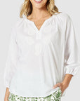 GORDON SMITH - Coastal Embroidery Top - White