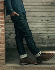 Taylor Stitch  Stetson Democratic Jean in Green Cast Salvage Natural Indigo